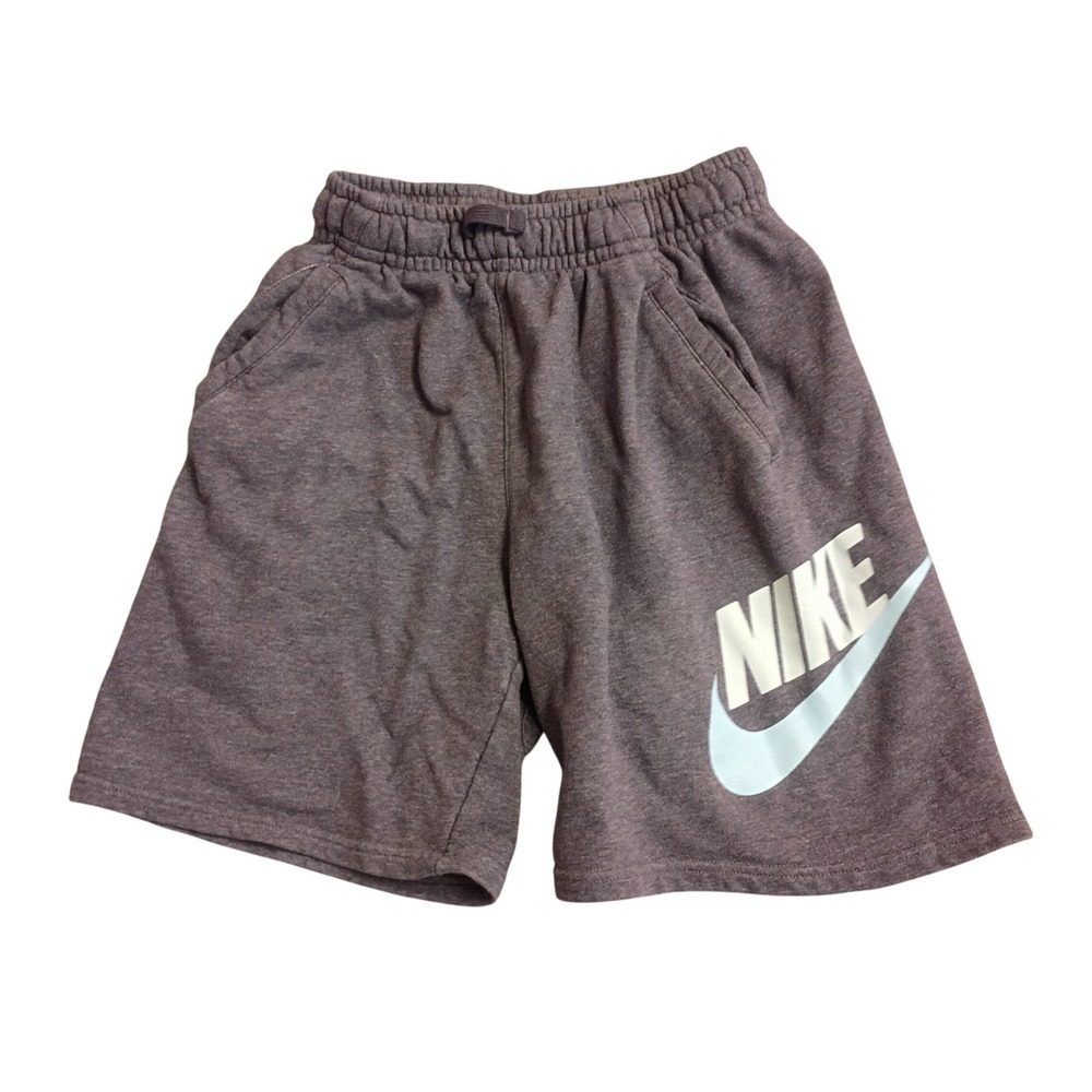 Nike Sportswear Shorts Boys XL Purple Heathered Fleece Logo Athletic Casual